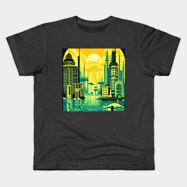 Bioshock inspired art deco (2) Kids T-Shirt by IOANNISSKEVAS